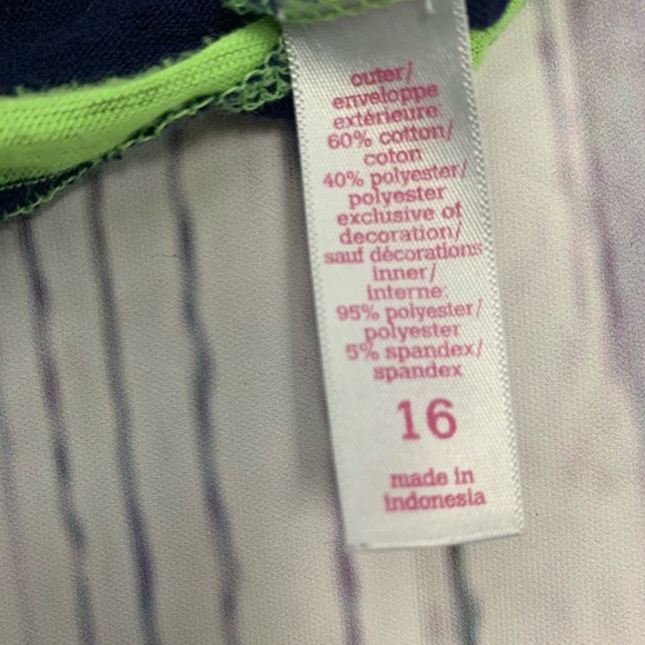 Justice Neon Green Star with Strips and Lace sz 16 - Picture 5 of 5